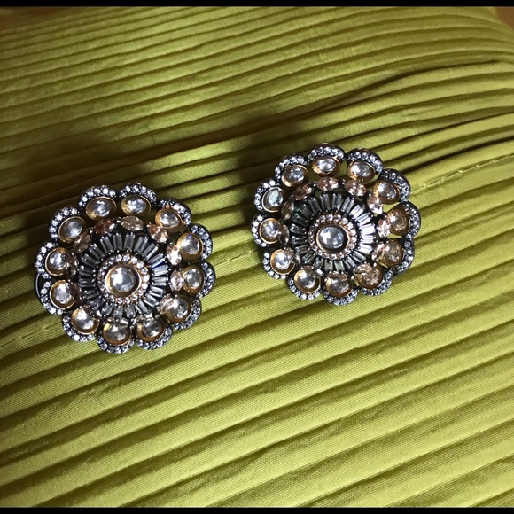 India Fashion earnings Tiffany style of rhinestone baguette setting On Sale - Picture 3 of 4